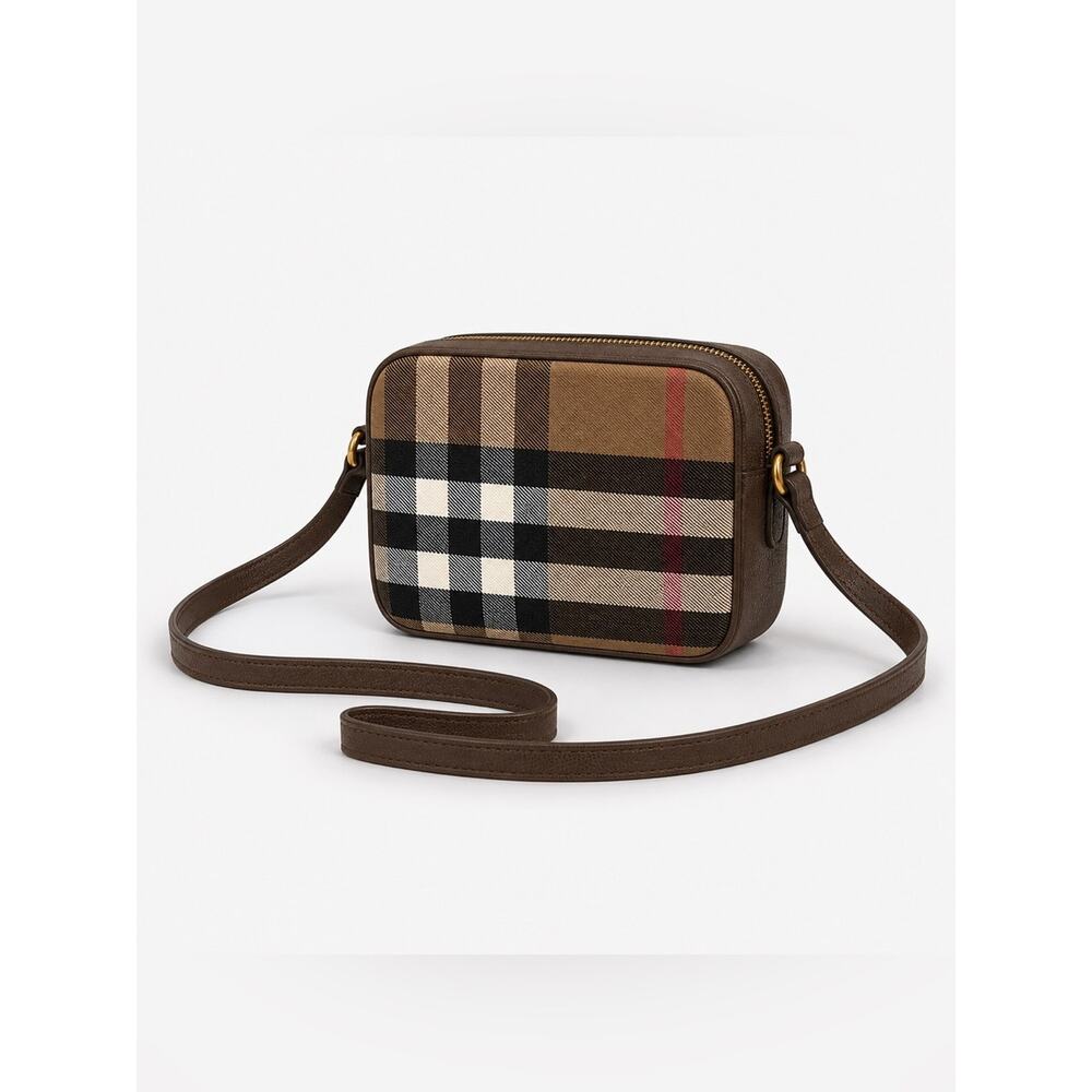 Burberry Brown Check Crossbody Bag new - Picture 3 of 13